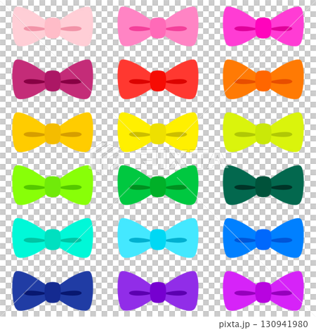 可愛的絲帶系列，領結風格，18 種彩色套裝 130941980