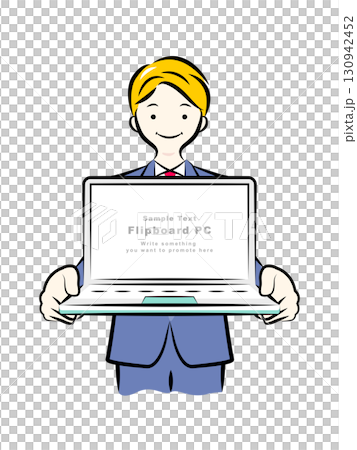 商人拿著筆記型電腦作為 Flipboard | 商業場景 130942452