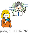 スマホで解説動画を見る女性のイラスト 130943266