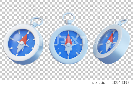 cartoon style compass 3D icon graphic in Various Angle 130943398