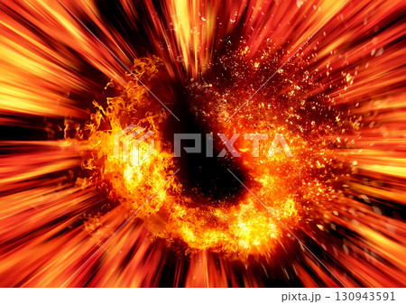 爆発する抽象的な火炎の3dイラスト 130943591