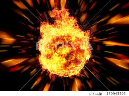 爆発する抽象的な火炎の3dイラスト 爆発する抽象的な火炎の3dイラスト 130943592