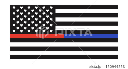 American flag design with red and blue support stripes for first responders. 130944238
