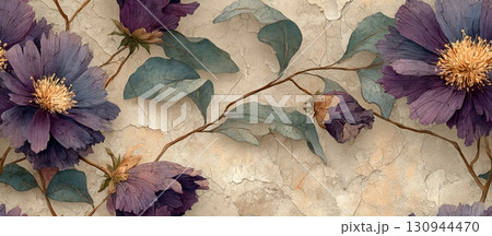 Elegant Japanese Floral Ornament with Refined Aesthetic Elements Elegant Japanese Floral Ornament with Refined Aesthetic Elements 130944470