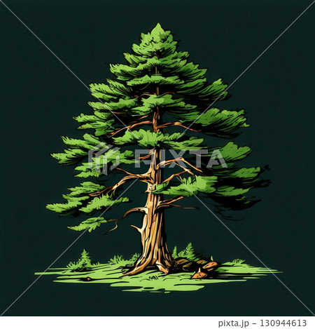 the AI Image Generator, Beautiful Illustration of a Majestic Pine Tree i 130944613
