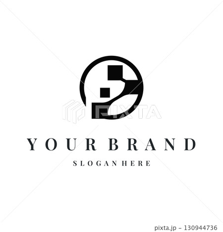 Neuron Logo, Neuron Nerve or Seaweed Vector Abstract Molecule Design, Template Illustration 130944736