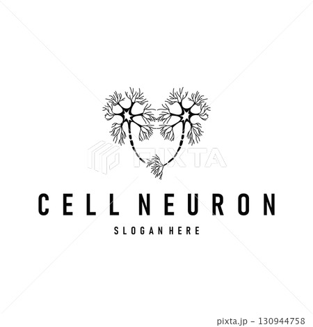 Neuron Logo, Neuron Nerve or Seaweed Vector Abstract Molecule Design, Template Illustration 130944758