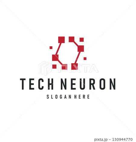 Neuron Logo, Neuron Nerve or Seaweed Vector Abstract Molecule Design, Template Illustration 130944770