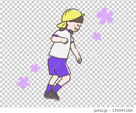 Illustration of a running girl Illustration of a running girl 130945166