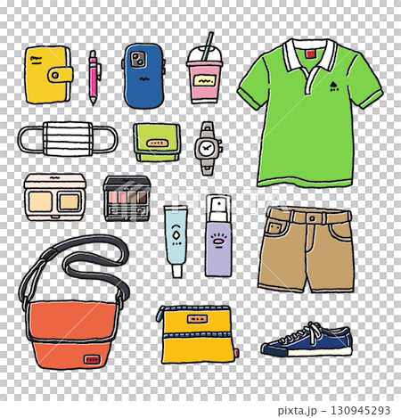 かわいいファッション・雑貨・コスメ・いろいろイラストセット 130945293