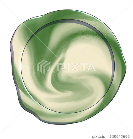 抹茶ラテ色のマーブルなシーリングスタンプ 130945696