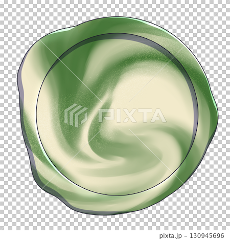 抹茶ラテ色のマーブルなシーリングスタンプ 130945696