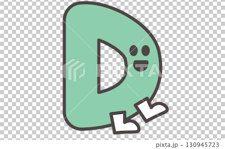 帶有字母 D 插圖的可愛角色學習材料。字母 D 130945723