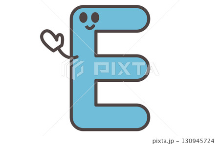 アルファベットのEのイラストでかわいいキャラクターの学習素材 Alphabet Letter E アルファベットのEのイラストでかわいいキャラクターの学習素材 Alphabet Letter E 130945724
