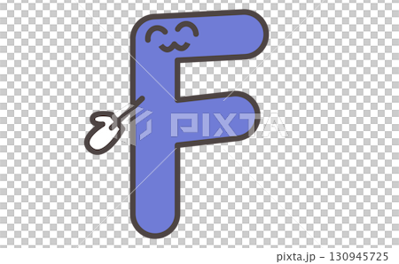 帶有字母 F 插圖的可愛角色學習材料。字母 F 130945725