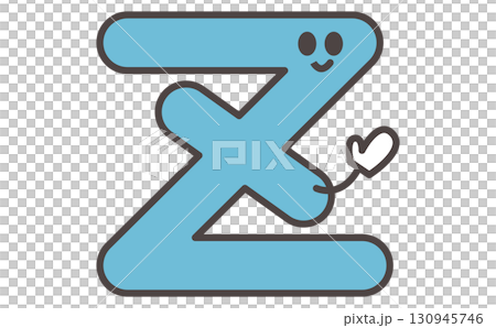 帶有字母 Z 插圖的可愛角色學習材料。字母 Z 130945746