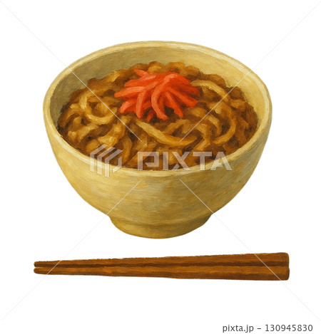 牛丼のイラスト/紅しょうが 130945830