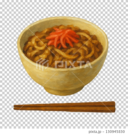 牛丼のイラスト/紅しょうが 130945830