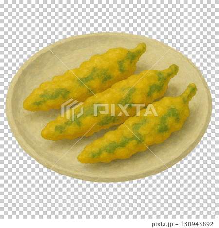 Illustration of Shishito pepper tempura 130945892