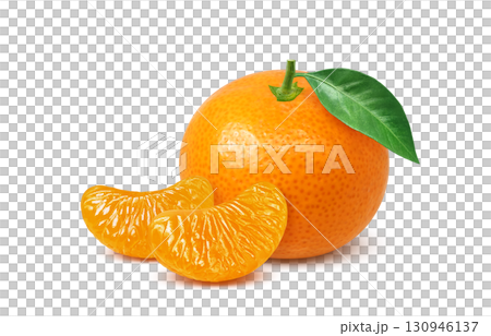 橘子插畫逼真的水果 130946137