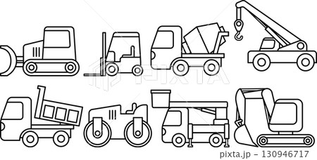 働く車のイラストセット 130946717