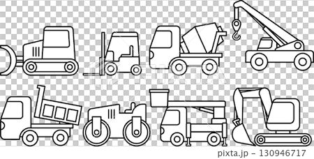 働く車のイラストセット 130946717