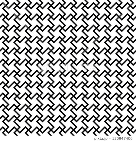 Seamless geometric ornament . Black color thin lines . 130947406