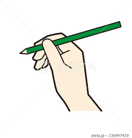 鉛筆を持つ手元 130947420