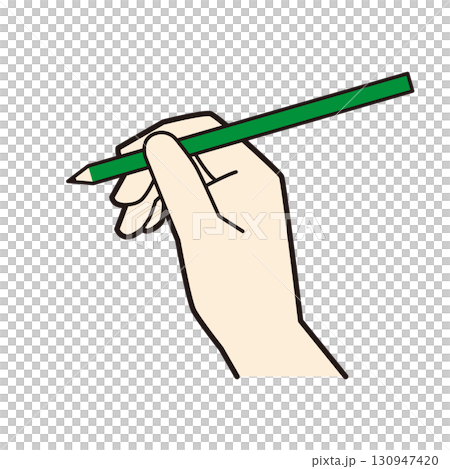 鉛筆を持つ手元 130947420