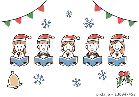 クリスマスの聖歌隊のイラスト クリスマスの聖歌隊のイラスト 130947458