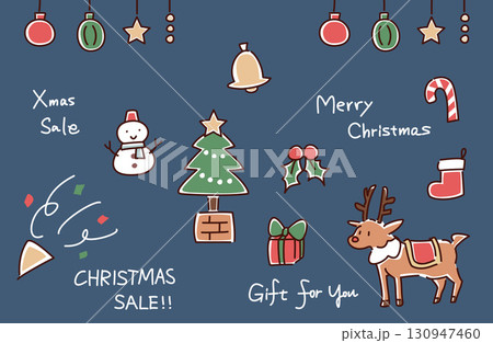クリスマスのベクター素材セット 130947460