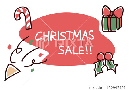 クリスマスセールのバナー風イラスト 130947461
