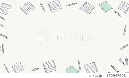 ナチュラルな文房具のイラスト 130947608