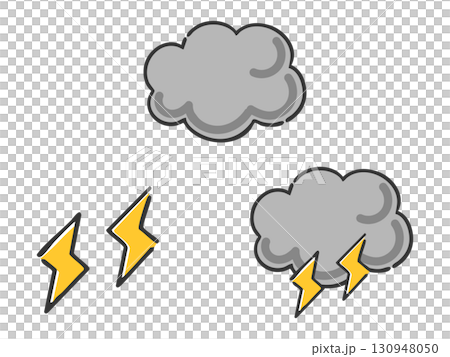烏雲和閃電插畫向量 130948050
