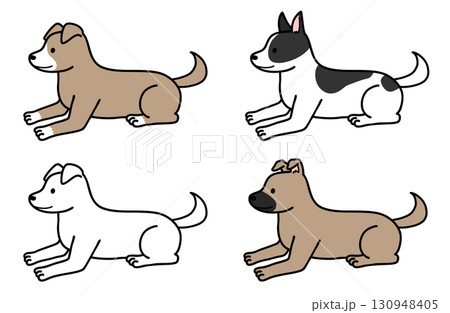 いろいろな色柄の犬・保護犬・雑種犬 130948405