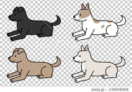 いろいろな色柄の犬・保護犬・雑種犬 130948406
