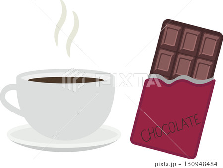コーヒーとチョコレートのイラスト素材 130948484