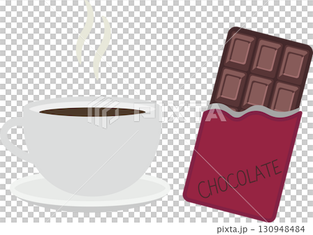 コーヒーとチョコレートのイラスト素材 130948484