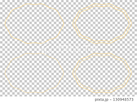 Yellow wavy line decorative frame set Yellow wavy line decorative frame set 130948573
