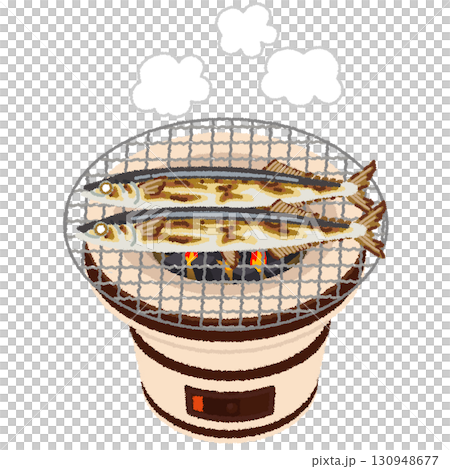 烤秋刀魚（炭火烤製）的插圖 130948677