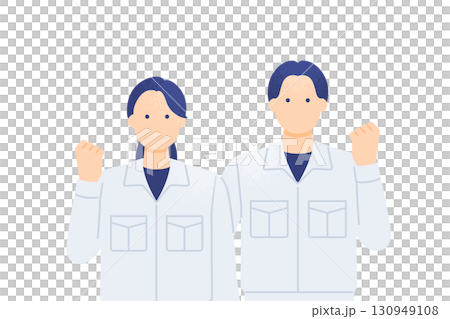 團隊中執行維護和檢查的男性和女性工人的向量插圖 團隊中執行維護和檢查的男性和女性工人的向量插圖 130949108