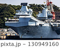 神奈川県横須賀米海軍基地に停泊中のイギリス（英国）海軍航空母艦プリンス・オブ・ウエールズ 130949160