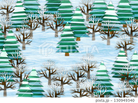 北国の森・冬・規格紙比率横 北国の森・冬・規格紙比率横 130949340