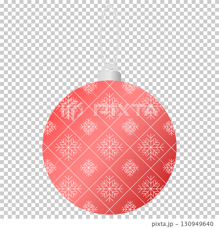 Christmas ornament red gradient and snowflake pattern 130949640