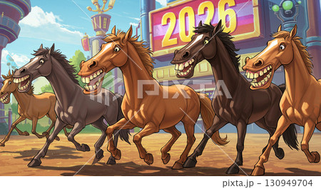 2026年:陽気に行こう!馬たちのパレード 2026年:陽気に行こう!馬たちのパレード 130949704