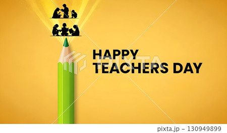 Happy teacher's day greeting card Happy teacher's day greeting card 130949899