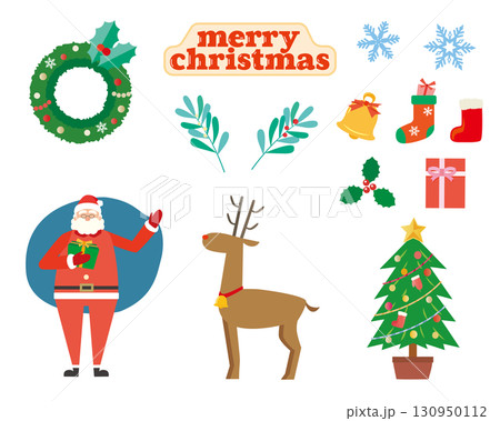 クリスマスのイラスト素材セット 130950112