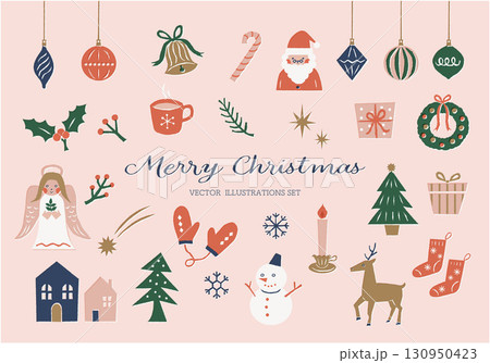 かわいいクリスマス素材セット かわいいクリスマス素材セット 130950423