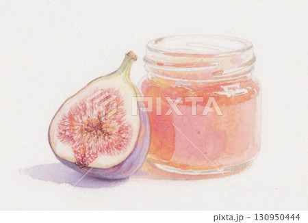 いちじく 瓶詰めジャム AIイラスト いちじく 瓶詰めジャム AIイラスト 130950444