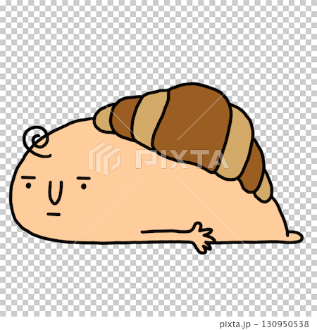 illustration of monster croissant bread 130950538